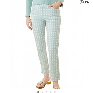 Spartina 449 Mint Polka-Dot Cropped Straight-Leg Pants